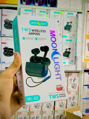 Moonlight New Model Bluetooth AirPods Pro 2 With Magnetic Design Wireless Charging Case Buzzer Volume Control Big Battery And Bluetooth Pouch (Black)